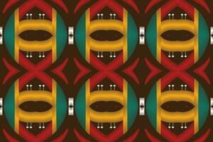 Ikat Floral Paisley Embroidery Background. Ikat Fabric Geometric Ethnic Oriental Pattern Traditional. Ikat Aztec Style Abstract Design for Print Texture,fabric,saree,sari,carpet. vector