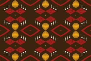 Ikat Floral Paisley Embroidery Background. Ikat Seamless Geometric Ethnic Oriental Pattern Traditional. Ikat Aztec Style Abstract Design for Print Texture,fabric,saree,sari,carpet. vector