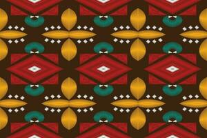 Motif Ikat Paisley Embroidery Background. Ikat Aztec Geometric Ethnic Oriental Pattern traditional.aztec Style Abstract Vector illustration.design for Texture,fabric,clothing,wrapping,sarong.