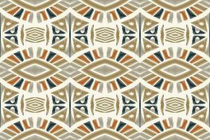 Ikat Floral Paisley Embroidery Background. Ikat Print Geometric Ethnic Oriental Pattern Traditional. Ikat Aztec Style Abstract Design for Print Texture,fabric,saree,sari,carpet. vector