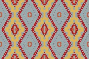 Ikat Floral Paisley Embroidery Background. Ikat Print Geometric Ethnic Oriental Pattern Traditional. Ikat Aztec Style Abstract Design for Print Texture,fabric,saree,sari,carpet. vector