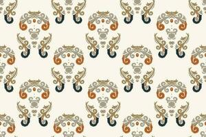 Ikat Floral Paisley Embroidery Background. Ikat Aztec Geometric Ethnic Oriental Pattern Traditional. Ikat Aztec Style Abstract Design for Print Texture,fabric,saree,sari,carpet. vector