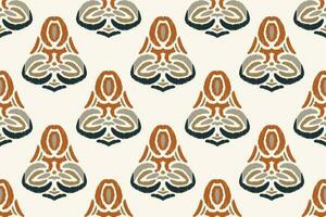 Ikat Floral Paisley Embroidery Background. Ikat Seamless Geometric Ethnic Oriental Pattern Traditional. Ikat Aztec Style Abstract Design for Print Texture,fabric,saree,sari,carpet. vector