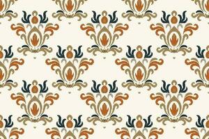 Motif Ikat Paisley Embroidery Background. Ikat Floral Geometric Ethnic Oriental Pattern Traditional. Ikat Aztec Style Abstract Design for Print Texture,fabric,saree,sari,carpet. vector