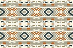 Ikat Floral Paisley Embroidery Background. Ikat Seamless Pattern Geometric Ethnic Oriental Pattern Traditional. Ikat Aztec Style Abstract Design for Print Texture,fabric,saree,sari,carpet. vector