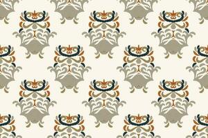 Ikat Damask Paisley Embroidery Background. Ikat Chevron Geometric Ethnic Oriental Pattern Traditional. Ikat Aztec Style Abstract Design for Print Texture,fabric,saree,sari,carpet. vector
