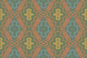 Ikat Floral Paisley Embroidery Background. Ikat Texture Geometric Ethnic Oriental Pattern Traditional. Ikat Aztec Style Abstract Design for Print Texture,fabric,saree,sari,carpet. vector