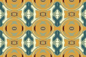Ikat Floral Paisley Embroidery Background. Ikat Flower Geometric Ethnic Oriental Pattern Traditional. Ikat Aztec Style Abstract Design for Print Texture,fabric,saree,sari,carpet. vector