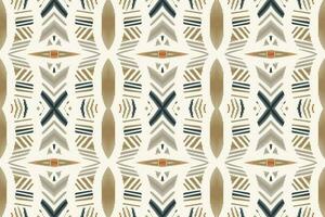 Ikat Damask Paisley Embroidery Background. Ikat Frame Geometric Ethnic Oriental Pattern traditional.aztec Style Abstract Vector illustration.design for Texture,fabric,clothing,wrapping,sarong.