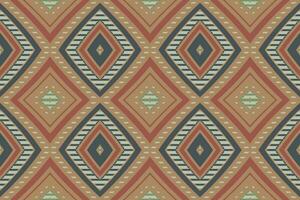 Ikat Damask Paisley Embroidery Background. Ikat Print Geometric Ethnic Oriental Pattern Traditional. Ikat Aztec Style Abstract Design for Print Texture,fabric,saree,sari,carpet. vector