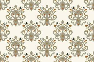Ikat Damask Paisley Embroidery Background. Ikat Pattern Geometric Ethnic Oriental Pattern Traditional. Ikat Aztec Style Abstract Design for Print Texture,fabric,saree,sari,carpet. vector