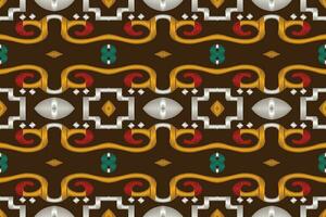 Ikat Floral Paisley Embroidery Background. Ikat Frame Geometric Ethnic Oriental Pattern Traditional. Ikat Aztec Style Abstract Design for Print Texture,fabric,saree,sari,carpet. vector