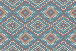 Ikat Damask Paisley Embroidery Background. Ikat Flowers Geometric Ethnic Oriental Pattern Traditional. Ikat Aztec Style Abstract Design for Print Texture,fabric,saree,sari,carpet. vector