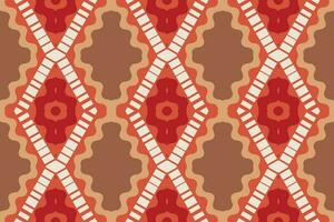 Ikat Floral Paisley Embroidery Background. Ikat Fabric Geometric Ethnic Oriental Pattern traditional.aztec Style Abstract Vector illustration.design for Texture,fabric,clothing,wrapping,sarong.