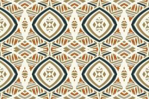 Ikat Floral Paisley Embroidery Background. Ikat Triangle Geometric Ethnic Oriental Pattern Traditional. Ikat Aztec Style Abstract Design for Print Texture,fabric,saree,sari,carpet. vector