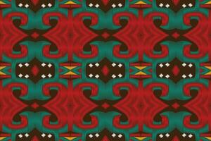 Ikat Damask Paisley Embroidery Background. Ikat Pattern Geometric Ethnic Oriental Pattern traditional.aztec Style Abstract Vector illustration.design for Texture,fabric,clothing,wrapping,sarong.