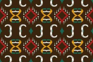 Ikat Floral Paisley Embroidery Background. Ikat Patterns Geometric Ethnic Oriental Pattern traditional.aztec Style Abstract Vector illustration.design for Texture,fabric,clothing,wrapping,sarong.