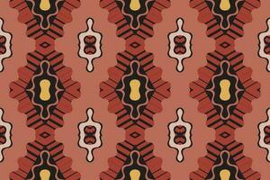 Ikat Damask Paisley Embroidery Background. Ikat Floral Geometric Ethnic Oriental Pattern traditional.aztec Style Abstract Vector illustration.design for Texture,fabric,clothing,wrapping,sarong.