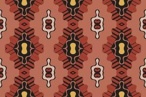 Ikat Damask Paisley Embroidery Background. Ikat Floral Geometric Ethnic Oriental Pattern traditional.aztec Style Abstract Vector illustration.design for Texture,fabric,clothing,wrapping,sarong.