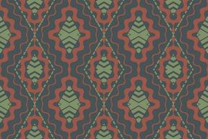 Ikat Damask Paisley Embroidery Background. Ikat Triangle Geometric Ethnic Oriental Pattern traditional.aztec Style Abstract Vector illustration.design for Texture,fabric,clothing,wrapping,sarong.