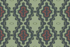 Ikat Damask Paisley Embroidery Background. Ikat Stripe Geometric Ethnic Oriental Pattern traditional.aztec Style Abstract Vector illustration.design for Texture,fabric,clothing,wrapping,sarong.