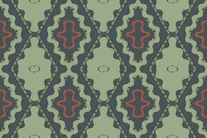 Ikat Damask Paisley Embroidery Background. Ikat Stripe Geometric Ethnic Oriental Pattern traditional.aztec Style Abstract Vector illustration.design for Texture,fabric,clothing,wrapping,sarong.