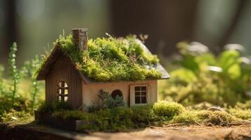 bird house in the forest created using photo