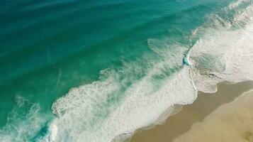 waves on the beach created using Generative AI photo
