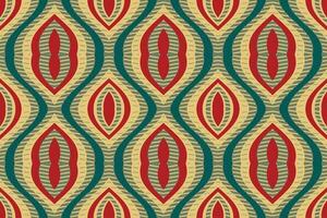 Ikat Floral Paisley Embroidery Background. Ikat Flower Geometric Ethnic Oriental Pattern traditional.aztec Style Abstract Vector illustration.design for Texture,fabric,clothing,wrapping,sarong.