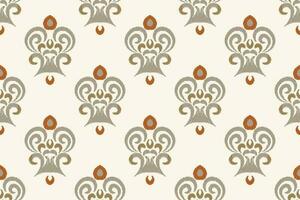 ikat floral cachemir bordado antecedentes. ikat impresión geométrico étnico oriental modelo tradicional. ikat azteca estilo resumen diseño para impresión textura,tela,sari,sari,alfombra. vector