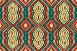 Ikat Floral Paisley Embroidery Background. Ikat Flower Geometric Ethnic Oriental Pattern Traditional. Ikat Aztec Style Abstract Design for Print Texture,fabric,saree,sari,carpet. vector