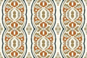 Ikat Floral Paisley Embroidery Background. Ikat Chevron Geometric Ethnic Oriental Pattern Traditional. Ikat Aztec Style Abstract Design for Print Texture,fabric,saree,sari,carpet. vector
