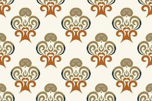 Ikat Floral Paisley Embroidery Background. Ikat Patterns Geometric Ethnic Oriental Pattern Traditional. Ikat Aztec Style Abstract Design for Print Texture,fabric,saree,sari,carpet. vector