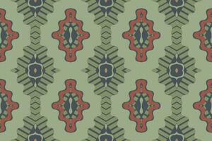 Ikat Damask Paisley Embroidery Background. Ikat Seamless Pattern Geometric Ethnic Oriental Pattern Traditional. Ikat Aztec Style Abstract Design for Print Texture,fabric,saree,sari,carpet. vector