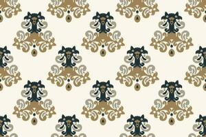 Motif Ikat Paisley Embroidery Background. Ikat Chevron Geometric Ethnic Oriental Pattern Traditional. Ikat Aztec Style Abstract Design for Print Texture,fabric,saree,sari,carpet. vector