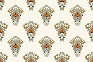 Motif Ikat Paisley Embroidery Background. Ikat Diamond Geometric Ethnic Oriental Pattern Traditional. Ikat Aztec Style Abstract Design for Print Texture,fabric,saree,sari,carpet. vector