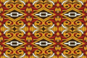 Ikat Damask Paisley Embroidery Background. Ikat Flower Geometric Ethnic Oriental Pattern Traditional. Ikat Aztec Style Abstract Design for Print Texture,fabric,saree,sari,carpet. vector