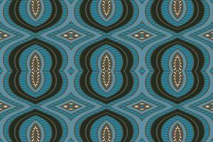 Ikat Damask Paisley Embroidery Background. Ikat Pattern Geometric Ethnic Oriental Pattern traditional.aztec Style Abstract Vector illustration.design for Texture,fabric,clothing,wrapping,sarong.