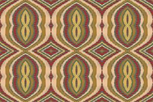 Ikat Damask Paisley Embroidery Background. Ikat Seamless Pattern Geometric Ethnic Oriental Pattern traditional.aztec Style Abstract Vector design for Texture,fabric,clothing,wrapping,sarong.