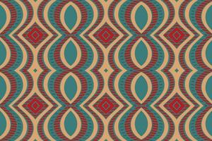 Ikat Damask Paisley Embroidery Background. Ikat Seamless Pattern Geometric Ethnic Oriental Pattern traditional.aztec Style Abstract Vector design for Texture,fabric,clothing,wrapping,sarong.