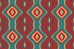 Ikat Damask Paisley Embroidery Background. Ikat Seamless Pattern Geometric Ethnic Oriental Pattern Traditional. Ikat Aztec Style Abstract Design for Print Texture,fabric,saree,sari,carpet. vector