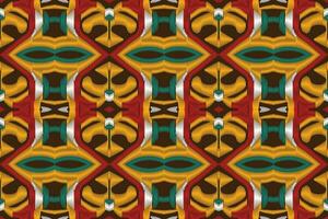 Ikat Damask Paisley Embroidery Background. Ikat Stripe Geometric Ethnic Oriental Pattern Traditional. Ikat Aztec Style Abstract Design for Print Texture,fabric,saree,sari,carpet. vector
