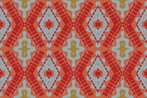 Ikat Floral Paisley Embroidery Background. Ikat Frame Geometric Ethnic Oriental Pattern Traditional. Ikat Aztec Style Abstract Design for Print Texture,fabric,saree,sari,carpet. vector