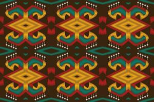 Ikat Damask Paisley Embroidery Background. Ikat Triangle Geometric Ethnic Oriental Pattern Traditional. Ikat Aztec Style Abstract Design for Print Texture,fabric,saree,sari,carpet. vector