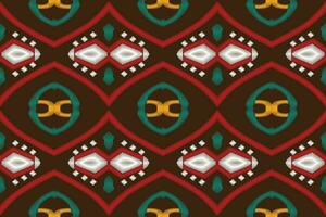 Ikat Damask Paisley Embroidery Background. Ikat Pattern Geometric Ethnic Oriental Pattern Traditional. Ikat Aztec Style Abstract Design for Print Texture,fabric,saree,sari,carpet. vector