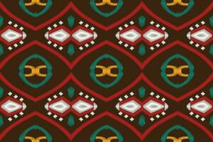 Ikat Damask Paisley Embroidery Background. Ikat Pattern Geometric Ethnic Oriental Pattern Traditional. Ikat Aztec Style Abstract Design for Print Texture,fabric,saree,sari,carpet. vector