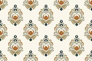 Motif Ikat Paisley Embroidery Background. Ikat Flowers Geometric Ethnic Oriental Pattern Traditional. Ikat Aztec Style Abstract Design for Print Texture,fabric,saree,sari,carpet. vector