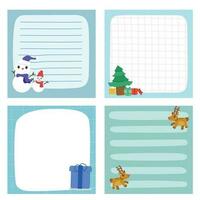 Template design in winter theme for decorating cards, notes, and prints. vector