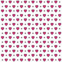 Heart Seamless Pattern on White Background. vector