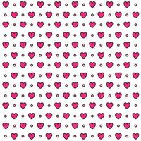 Heart Seamless Pattern on White Background. vector